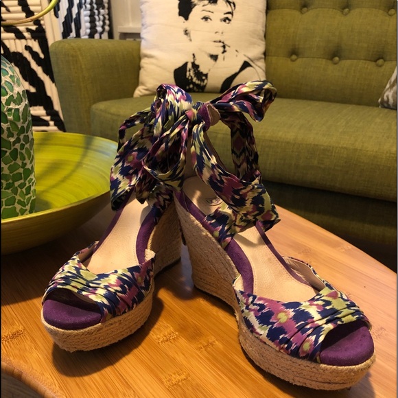 UGG Espadrille Sandals Purple Green EU 38 US 7 - Picture 2 of 11